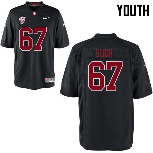 Youth #67 Nicholas Sligh Stanford Cardinal College Football Jerseys Sale-Black - Click Image to Close